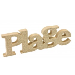 LETTRE BOIS "PLAGE" SABLE