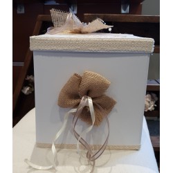 URNE CARREE BLANCHE CHAMPÊTRE